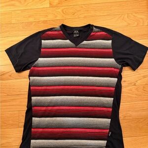 Vintage Oakley Striped V-Neck Men's Shirt